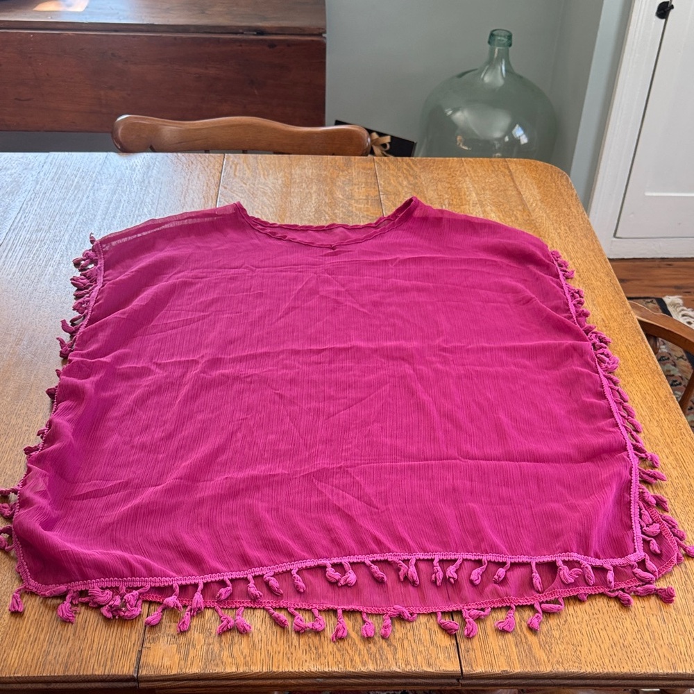 Chic Magenta Fringe Blouse